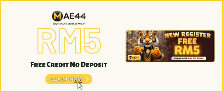 MAE44 - MAE44 Free Credit No Deposit RM5 - Promotion Banner - mae44a
